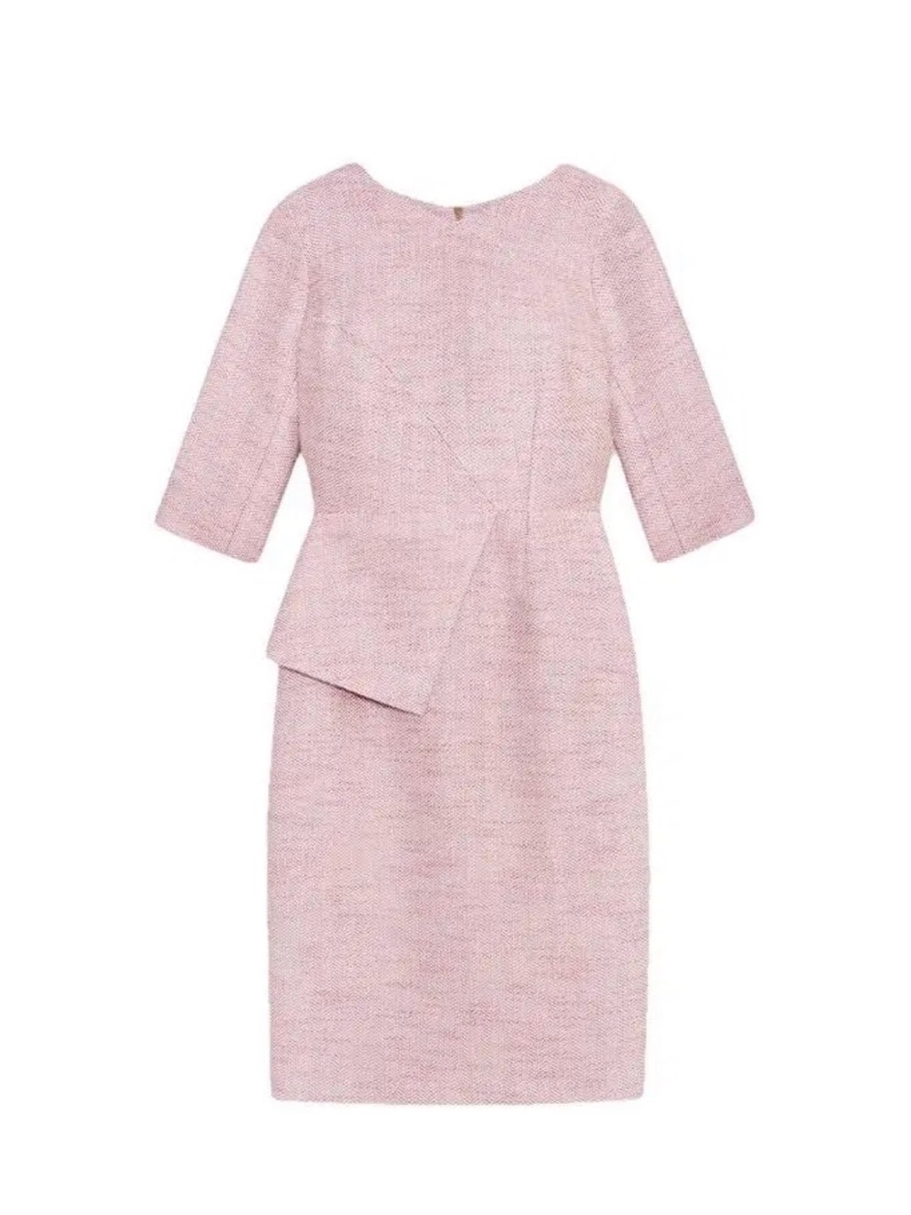 The Fold London Eaton Dress Pale Pink Tweed LIKE NEW UK 6/US 2